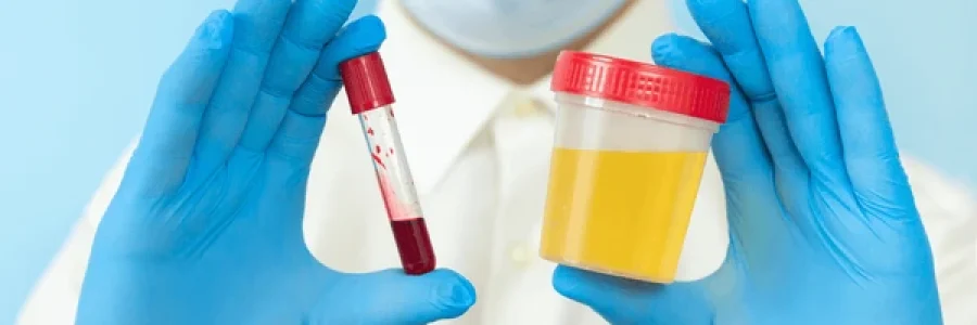 doctor-holding-urine-blood-samples-600nw-1910434396